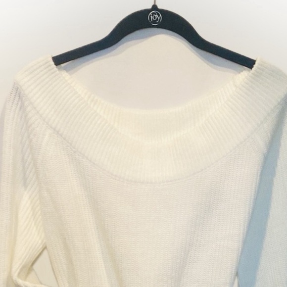 🤍 Zaful Creamy White Cozy off the shoulder Sweater - scoop neck one size - new - Picture 7 of 8